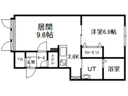 ジャルダン錦町(1LDK/1階)の間取り写真