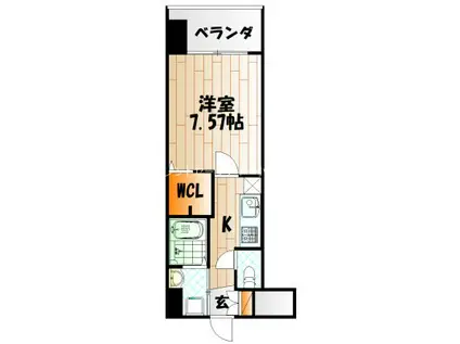 ギャラクシー西小倉(1K/3階)の間取り写真