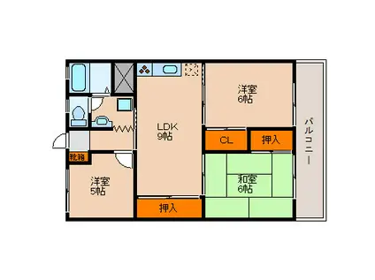南川ハイツ(3DK/2階)の間取り写真
