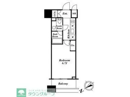 KDXレジデンス戸越(1K/4階)の間取り写真