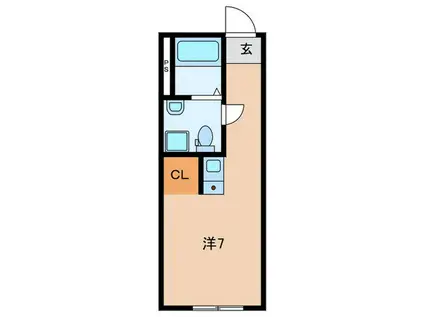 GATHER HOUSE川崎小田栄(ワンルーム/1階)の間取り写真