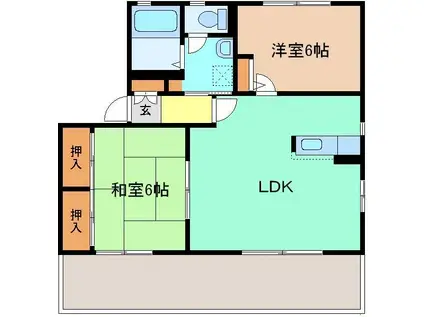 ジョリーメゾン A(2LDK/1階)の間取り写真