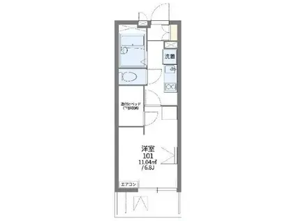 レオパレスサクラパークB(1K/1階)の間取り写真