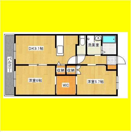 T-STYLE向敷地 南(2LDK/1階)の間取り写真