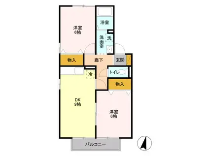 パーチェ(2LDK/2階)の間取り写真