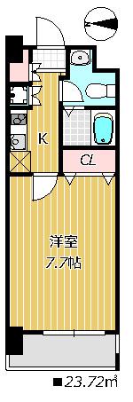 HUMANハイム船橋(1K/5階)の間取り写真