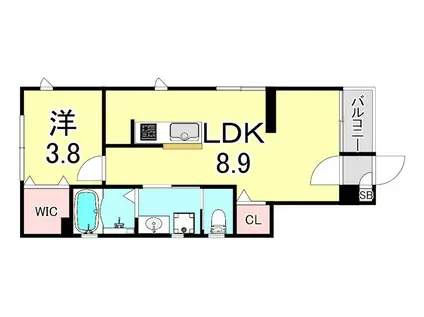 セゾン神田Ⅱ(1LDK/1階)の間取り写真