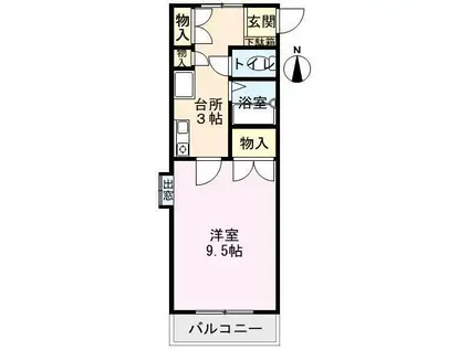 ハウスプルミエ(1K/2階)の間取り写真