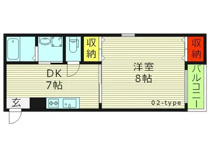 ラグランデエイコー(1DK/1階)の間取り写真