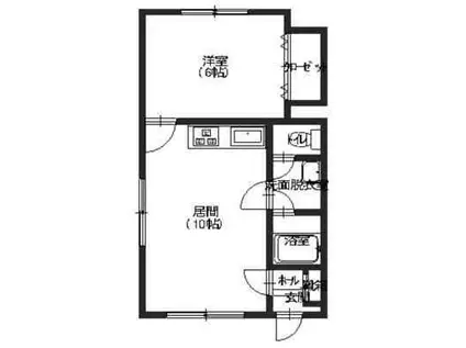 ラ・メゾン・フローラルI(1DK/2階)の間取り写真