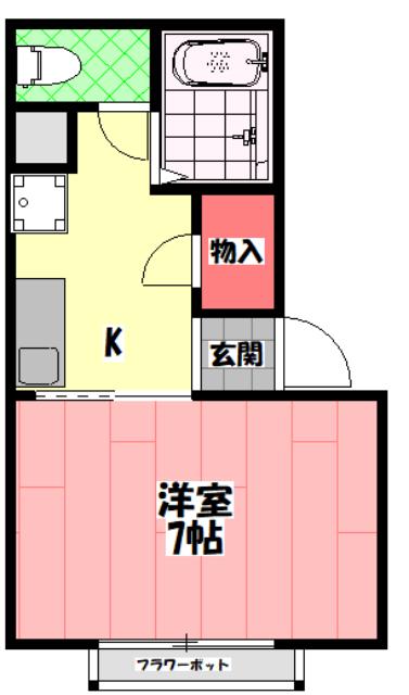 K・メゾンドール辻(1K/1階)の間取り写真