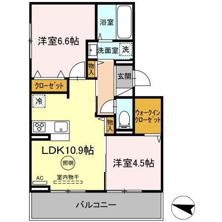 アルボス鳥飼(2LDK/3階)の間取り写真