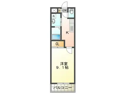 PARK SIDE SANCO(1K/4階)の間取り写真