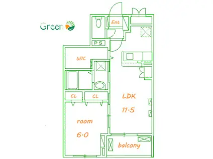 サンテラノ湘南(1LDK/3階)の間取り写真