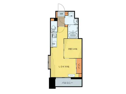 シェルグランデ椌木通(1LDK/5階)の間取り写真