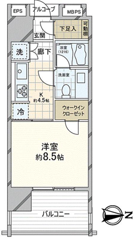 アトラス渋谷公園通(1K/8階)の間取り写真