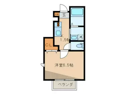 オリーブコート(1K/1階)の間取り写真