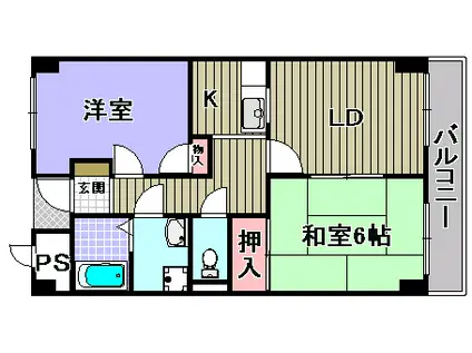 バリュー藪(2LDK/3階)の間取り写真