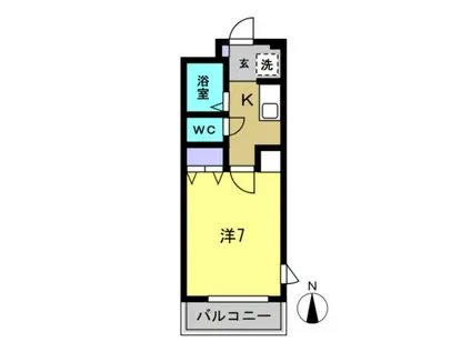 リレイション大国(1K/1階)の間取り写真