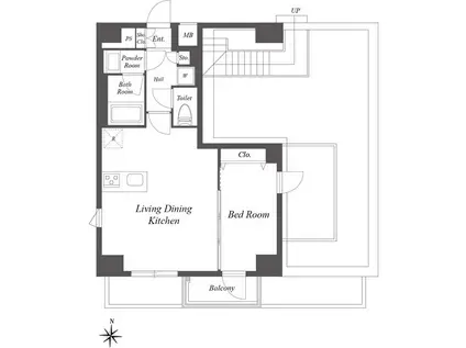 ルクレ墨田緑I(1LDK/10階)の間取り写真