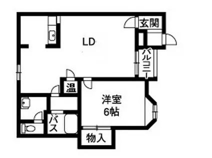 サンルネ日の出(1LDK/1階)の間取り写真