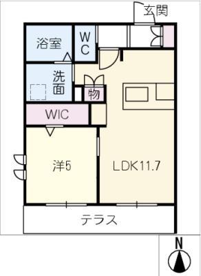 AL SOLE(1LDK/1階)の間取り写真