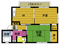 フレグランスK(2DK/2階)の間取り写真