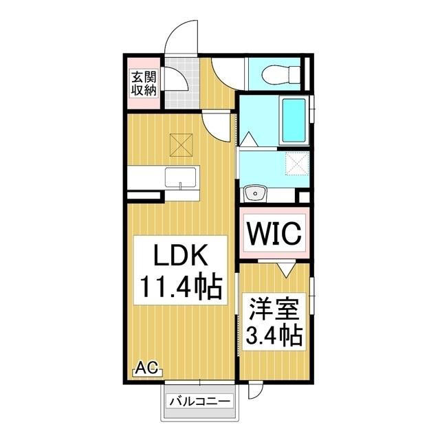 ブライト・フルール(1LDK/1階)の間取り写真