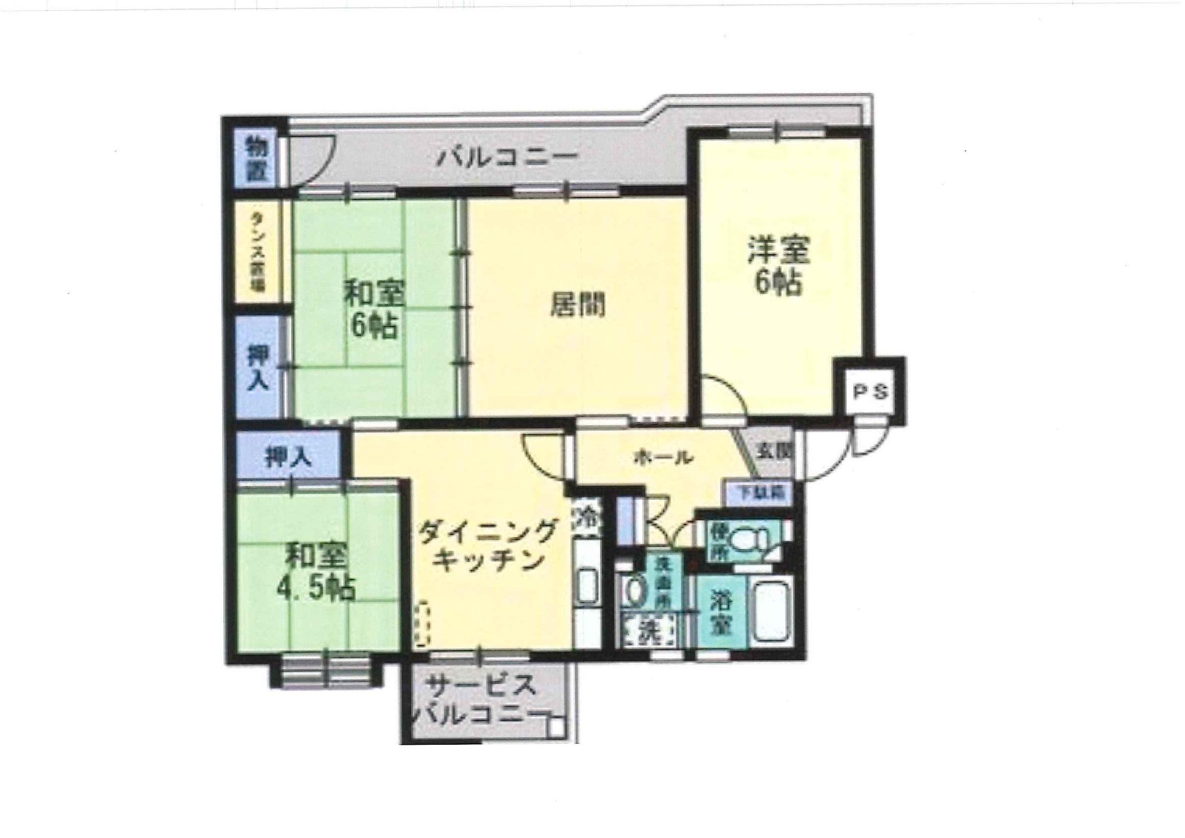 検見川アートホームズ10号棟103(4DK/1階)の間取り写真