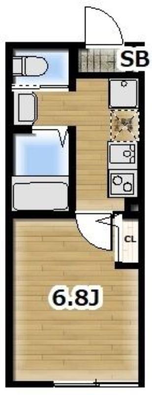 AMBITION岩槻加倉(1K/3階)の間取り写真