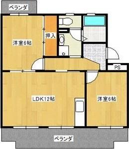 グレースヴィラII(2LDK/1階)の間取り写真