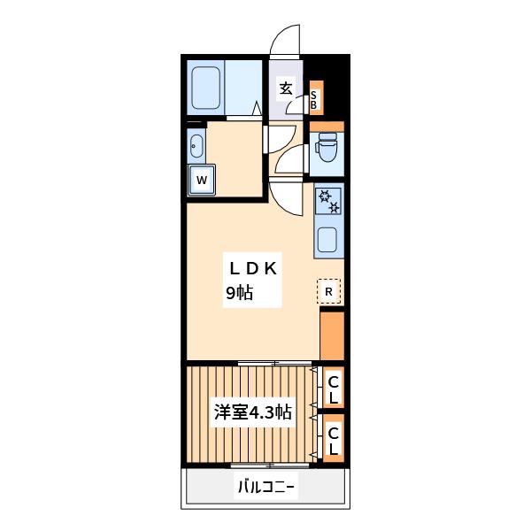 リブリ・淵野辺3(1LDK/2階)の間取り写真
