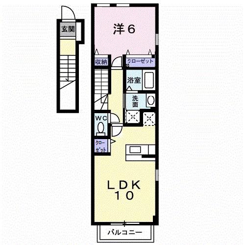 ポラリス壱番館(1LDK/2階)の間取り写真