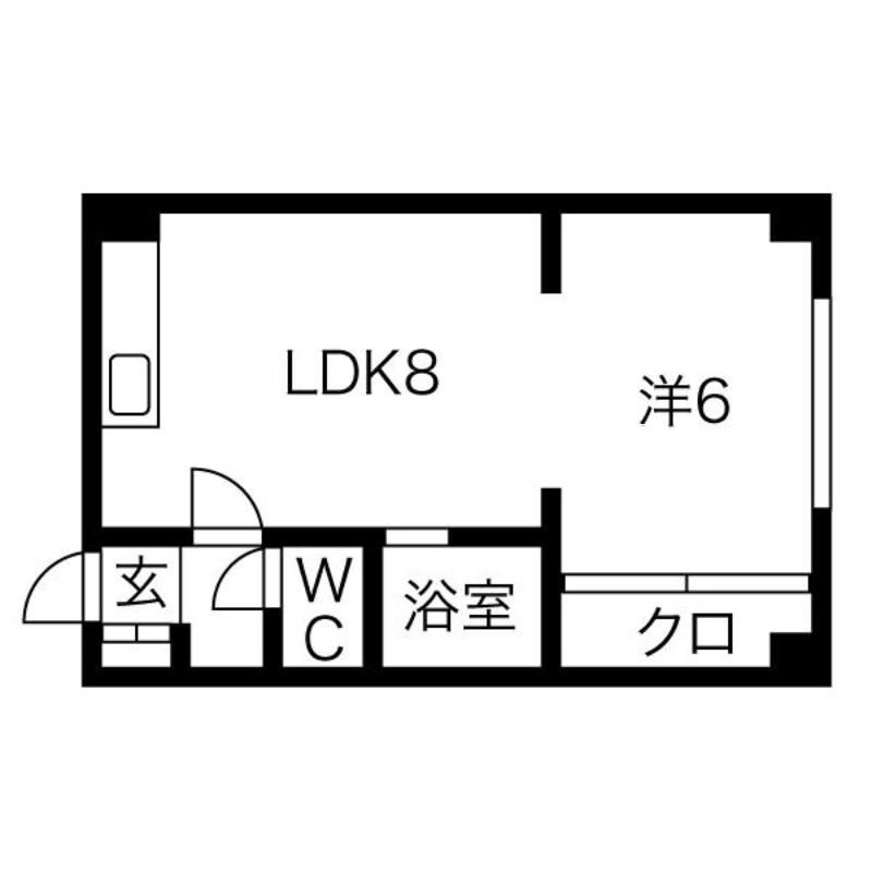 ホワイトパーク山の手(1LDK/3階)の間取り写真