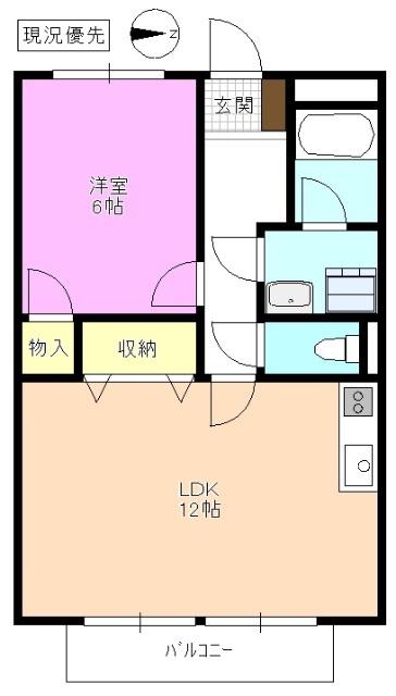 アインス(1LDK/2階)の間取り写真