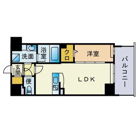 ブランシエル六本松(1LDK/2階)の間取り写真