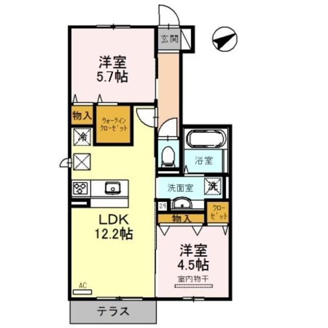 パークスクエア城南壱・弐・参番館参番館(2LDK/1階)の間取り写真