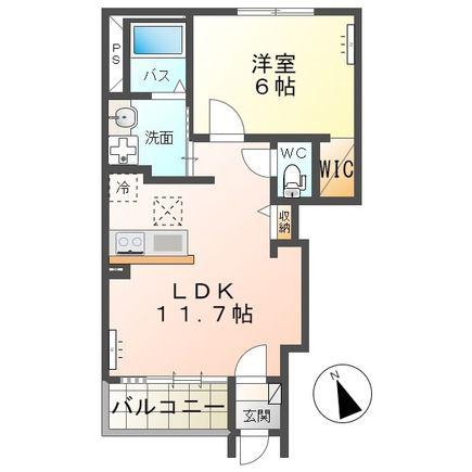 エトワール II(1LDK/1階)の間取り写真