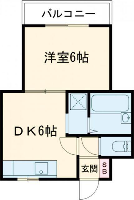 リバティ溝口(1DK/2階)の間取り写真