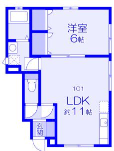SUNPATIQUE(1LDK/1階)の間取り写真