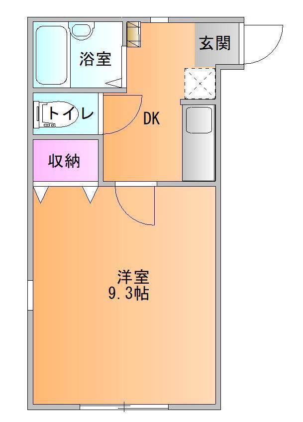 シャトーレ・タナカ(1DK/2階)の間取り写真