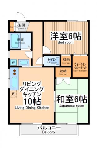 セジュールエスエス(2LDK/1階)の間取り写真