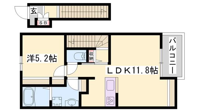 シャルマン・ドミール(1LDK/2階)の間取り写真