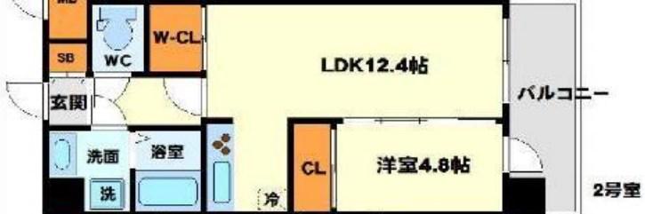 エス グランテージ(1LDK/2階)の間取り写真