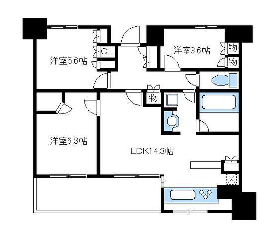 KDXレジデンス町田(2SLDK/11階)の間取り写真