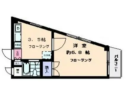 メゾン品川(1DK/3階)の間取り写真