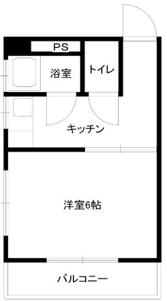 東豊ハイツ南七松(1DK/3階)の間取り写真