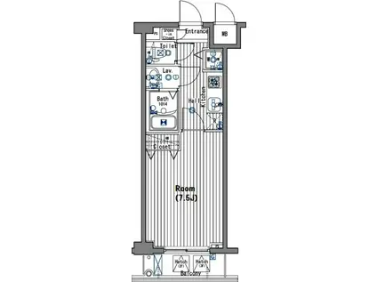 ガーラ・ヒルズ目黒東山(1K/2階)の間取り写真