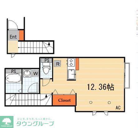 エスタシオン長崎(1K/1階)の間取り写真