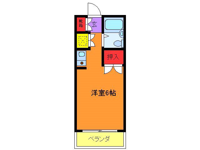 ラフォーレナミキ(ワンルーム/2階)の間取り写真